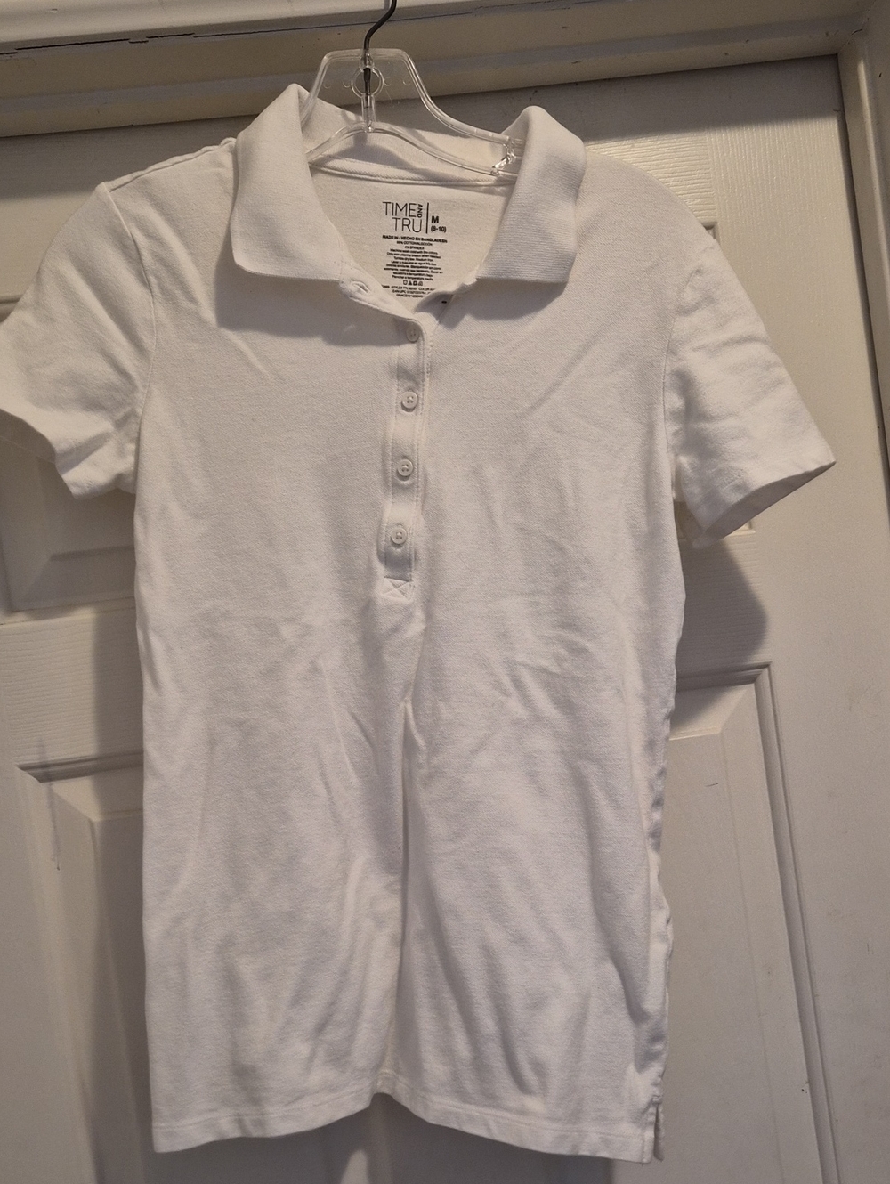 Time and Tru White Girls' Short-Sleeve Polo
